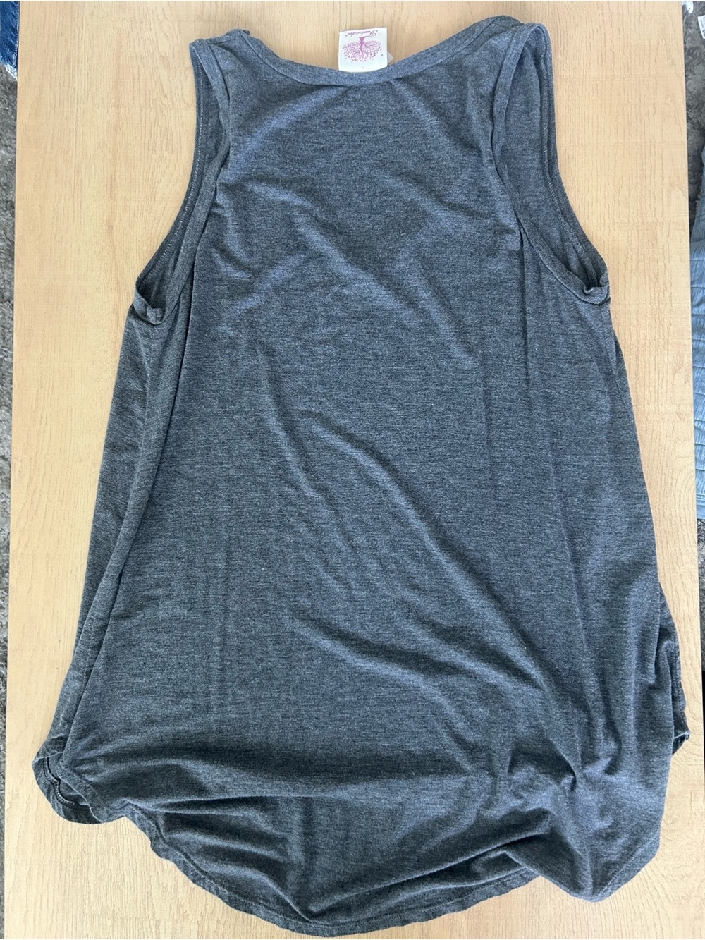 Freeloader Women's Dark Gray V-Neck Sleeveless Tunic Tank - Picture 5 of 5